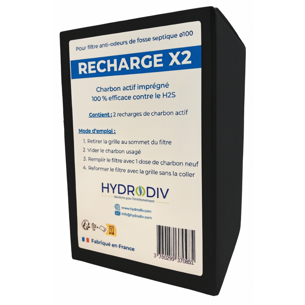 RECHARGE FILTRE ANTI-ODEURS FOSSE SEPTIQUE AU CHARBON ACTIF