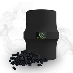 FILTRE ANTI-ODEURS AU CHARBON ACTIF POUR FOSSE SEPTIQUE , TOUTES EAUX , Ø 100 MM , COLORIS GRIS