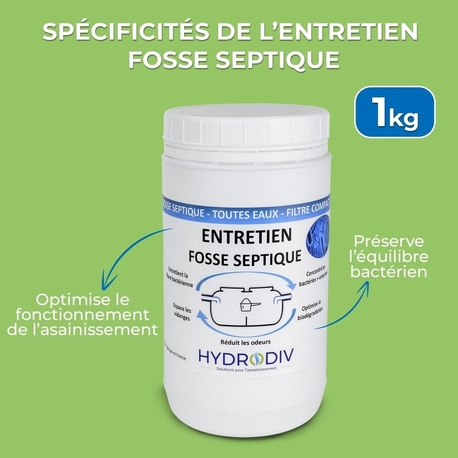 ENTRETIEN 7 MOIS POUR FOSSE SEPTIQUE , AUX BACTERIES ET ENZYMES