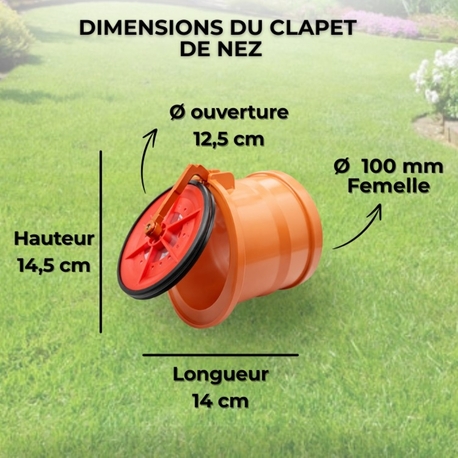 Clapet Anti-Retour Ø 100 mm, Stop Odeurs, Inondations & Nuisibles (Rats), Clapet de Nez à Coller en PVC & Inox, Installation Fac