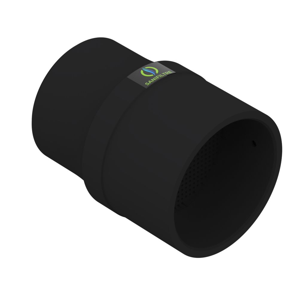 FILTRE ANTI-ODEURS AU CHARBON ACTIF POUR FOSSE SEPTIQUE + MANCHON GRIS