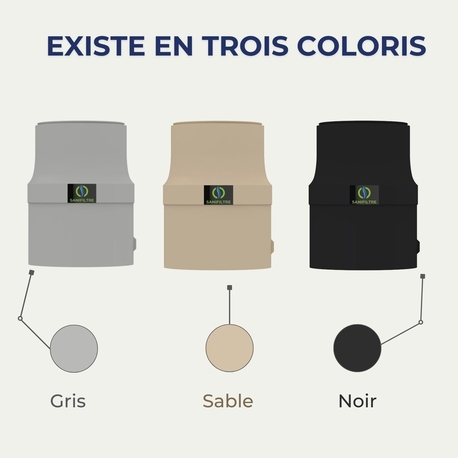 FILTRE ANTI-ODEURS AU CHARBON ACTIF POUR FOSSE SEPTIQUE + MANCHON GRIS